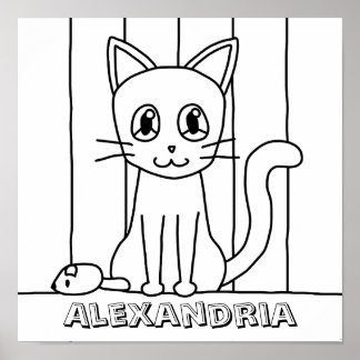 Barn Cat Coloring Poster