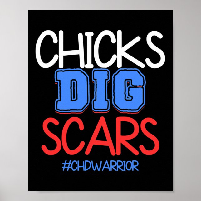 Barn Chickar Gräver Scar Chd Warrior Awareness Sur Poster (Framsidan)