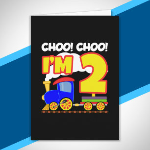 Barn Choo Choo Tåg 2-årsdag Choo Choo Jag är 2 Kort