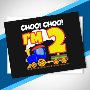 Barn Choo Choo Tåg 2-årsdag Choo Choo Jag är 2 Vykort