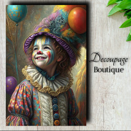 Barn Circus Clown Decoupage