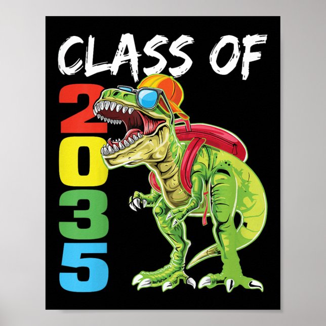 Barn Cl Av 2035 T Rex Dinosaur Första Dagen I Förs Poster (Framsidan)