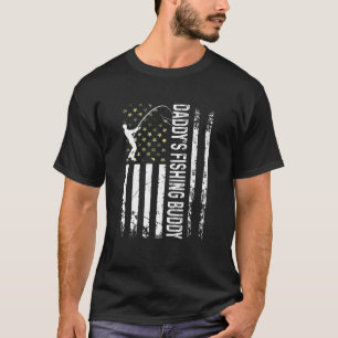 Barn Cool Usa Patriotisk Pappas Fiskande Kompis Un T Shirt