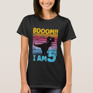 Barn Coola Dino Birthday 5 Years Birthday Boom T Shirt