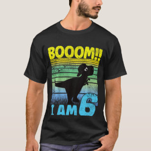 Barn Coola Dino Birthday 6 Years Birthday Boom T Shirt
