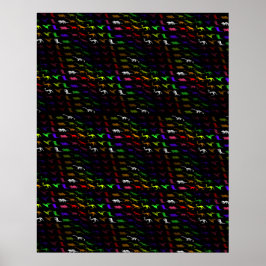 Barn coola regnbåge färglös söt dinosaur poster