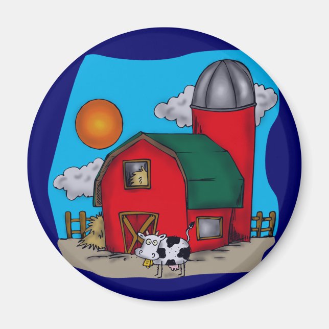 Barn Cow T Shirts and Gifts Magnet (Framsidan)