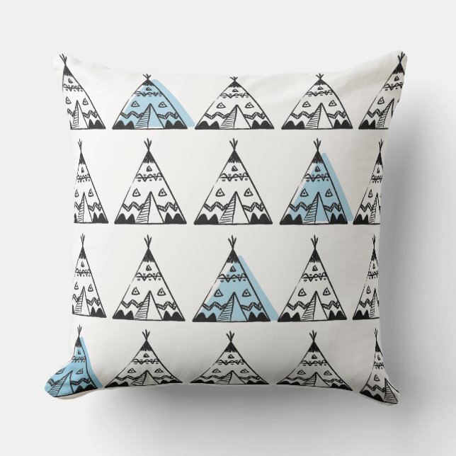Barn Cushions - Blue Teepee Kudde (Framsida)