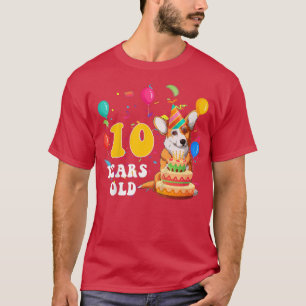 Barn Cute 10 år gammal Corgi Hund älskare 10:e föd T Shirt
