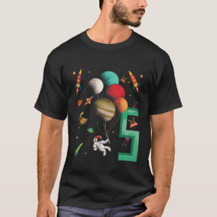Barn Cute 5:e födelsedag 5 år gammal Småbarn Space T Shirt