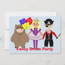 Barn Cute Finare Dress Themme Party Inbjudningar