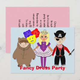 Barn Cute Finare Dress Themme Party Inbjudningar