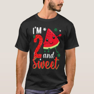Barn Cute I är 2 år gammal sötad Dabbing Watermelo T Shirt