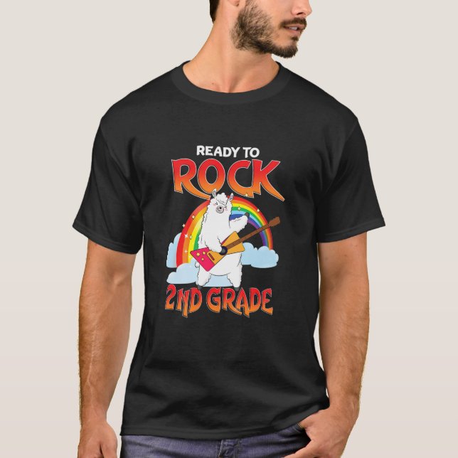 Barn Cute I är Redo till Sten 2:e Klass Llama Älsk T Shirt (Framsida)