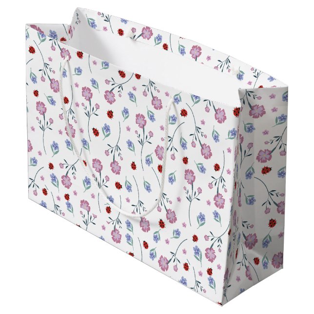 Barn Cute Ladybug Polka punkt Daisy Flower Mönster (Baksidan Vinklad)
