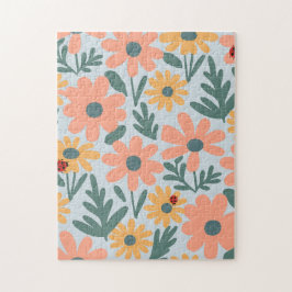 Barn Cute Ladybug Polka punkt Daisy Flower Mönster Pussel