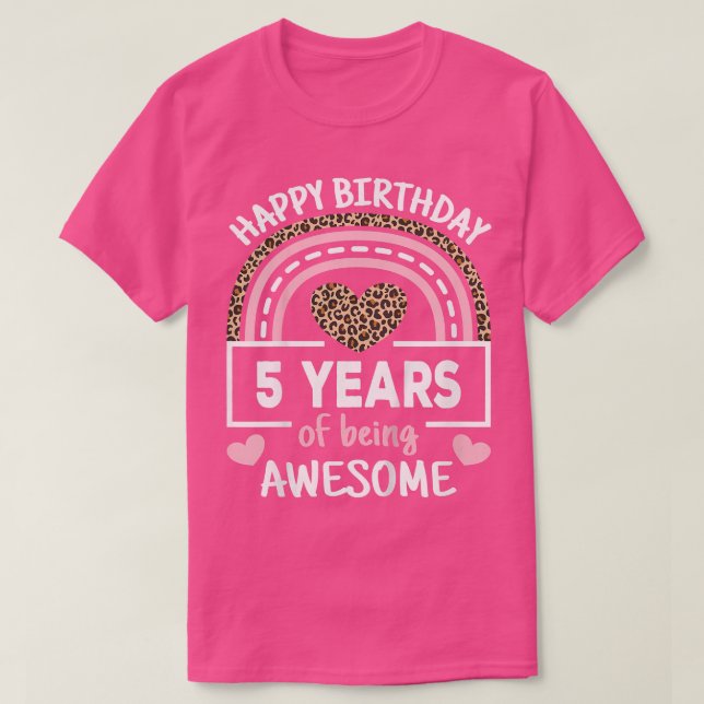 Barn Cute Lycklig 5:e födelsedagen 5 år Regbow Che T Shirt (Design framsida)