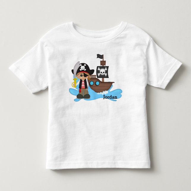 Barn Cute Pirat Boy T Shirt (Framsida)