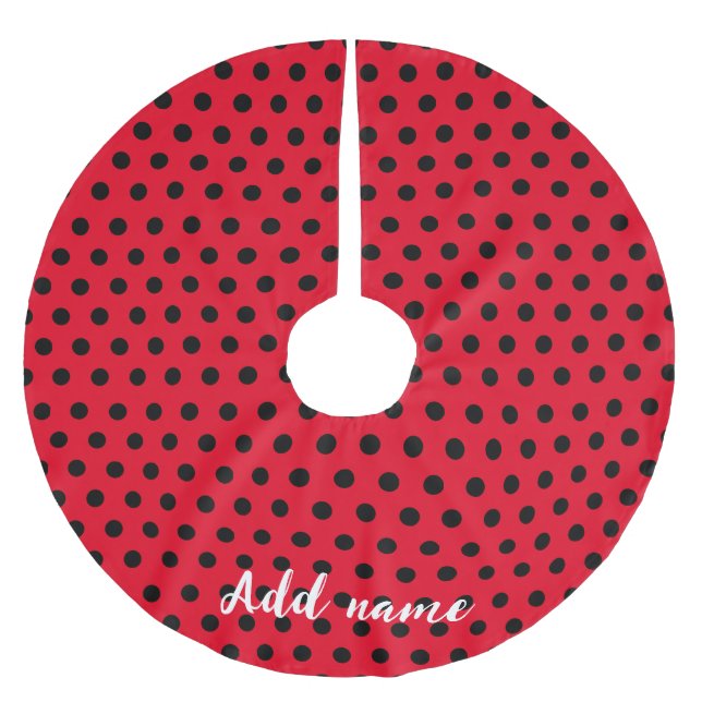 barn Cute Red Ladybug Polka punkt party Mönster Julgransmatta Borstad Polyester (Framsidan)