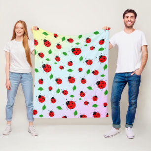 barn Cute Red Ladybug Polka punkt Vår Mönster Fleecefilt