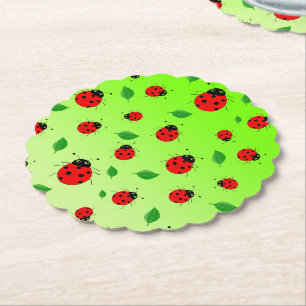barn Cute Red Ladybug Polka punkt Vår Mönster Underlägg Papper