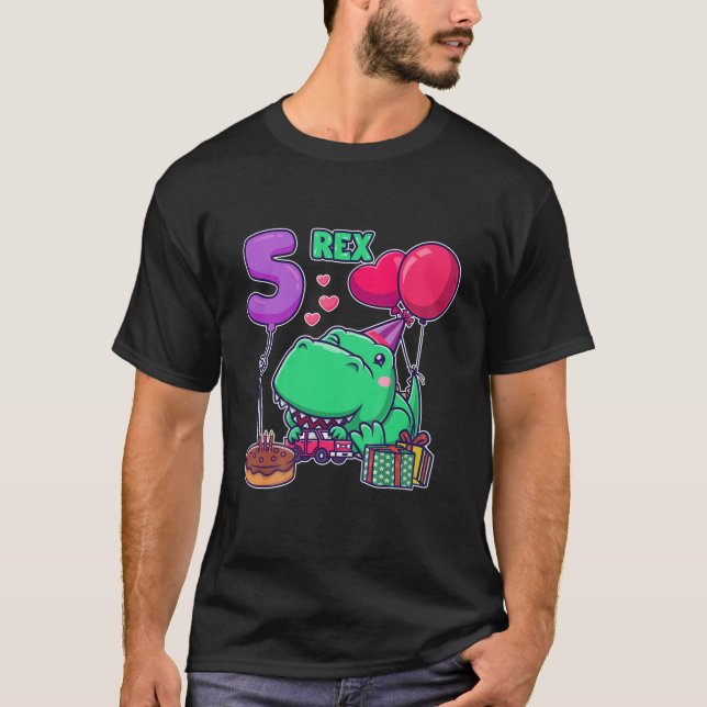 Barn Cute Tre Rex 5:e födelsedag tredje doktor 5 T Shirt (Framsida)