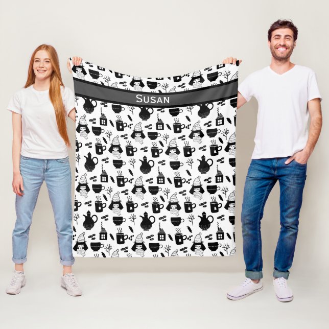 Barn Cute Warming Up Tea Cocoa Hett Chocolate Mugg Fleecefilt (På plats)