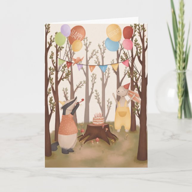 Barn (Cute Woodland Animal Party) Kort (Framsida)