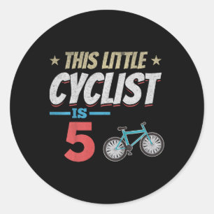 Barn Cykel Cyklar Denna Lille Cyklist Är 5 Bi Runt Klistermärke