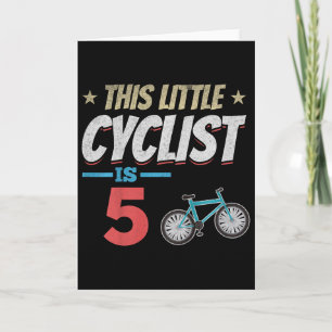 Barn Cykel Cyklar Denna Lille Cyklist Är 5:e Bi Kort