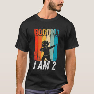 Barn Dabbing Birthday 2 Years Födelsedag O T Shirt