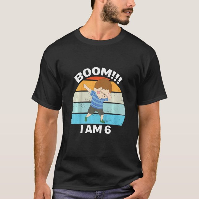 Barn Dabbing Birthday 6 Years Birthday O T Shirt (Framsida)