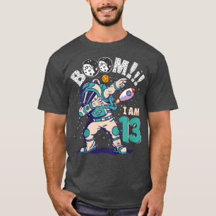 Barn Dabbing Birthday Boy Astronaut 13:e födelseda T Shirt