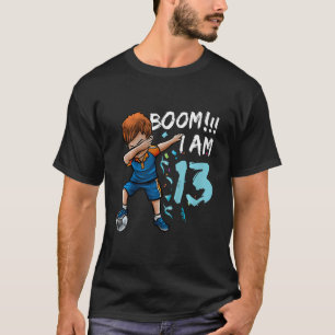 Barn Dabbing Birthday Boy Soccer 13:e födelsedagen T Shirt