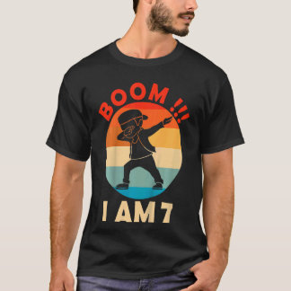 Barn Dabbing Boy 7:e Birthday Outfit 7 Sju år T Shirt
