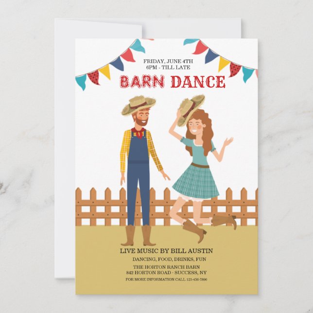 Barn Dance Inbjudningar (Framsida)