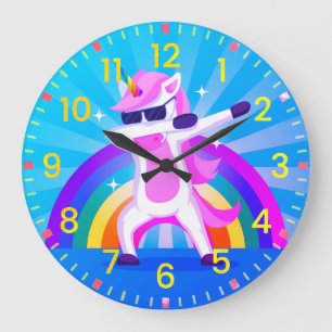 Barn ・ Dansa Unicorn ・ Wall Clock Stor Klocka