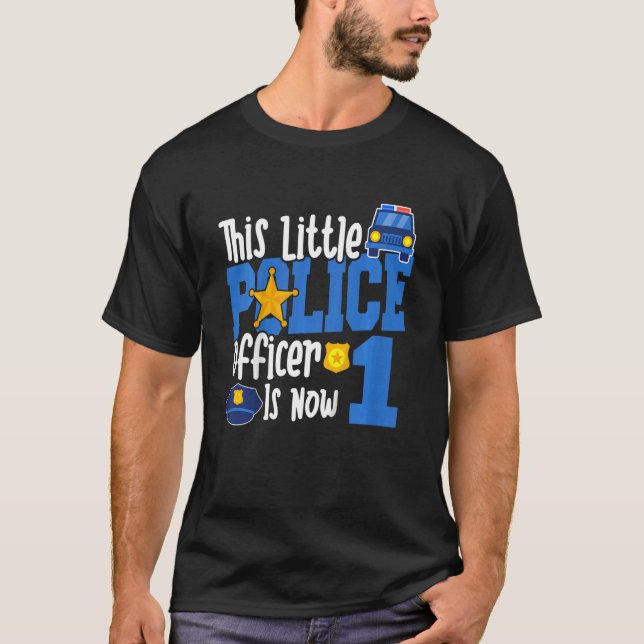 Barn Den här lilla polismannen är nu 1:a året T Shirt (Framsida)