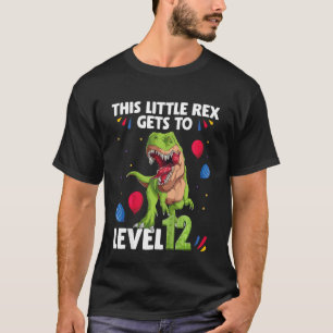Barn Denna lilla Rex når nivå 12 år födelsedag T Shirt