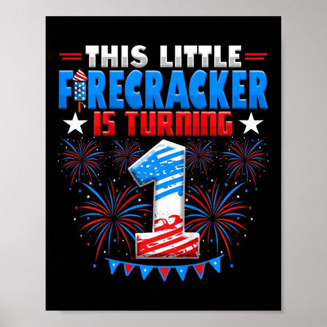 Barn Denna lilla smällare fyller 1 Födelsedag Poster (Framsidan)