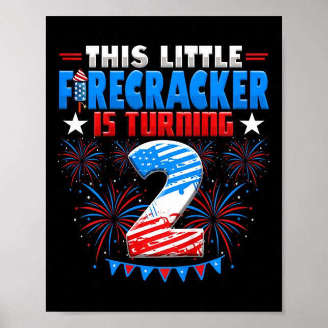 Barn Denna lilla smällare fyller 2 Födelsedag Poster (Framsidan)