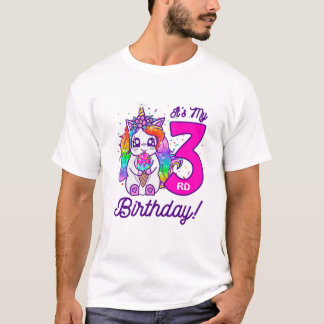 Barn Det är min 3:e födelsedag Ice Cream Rainbow U T Shirt