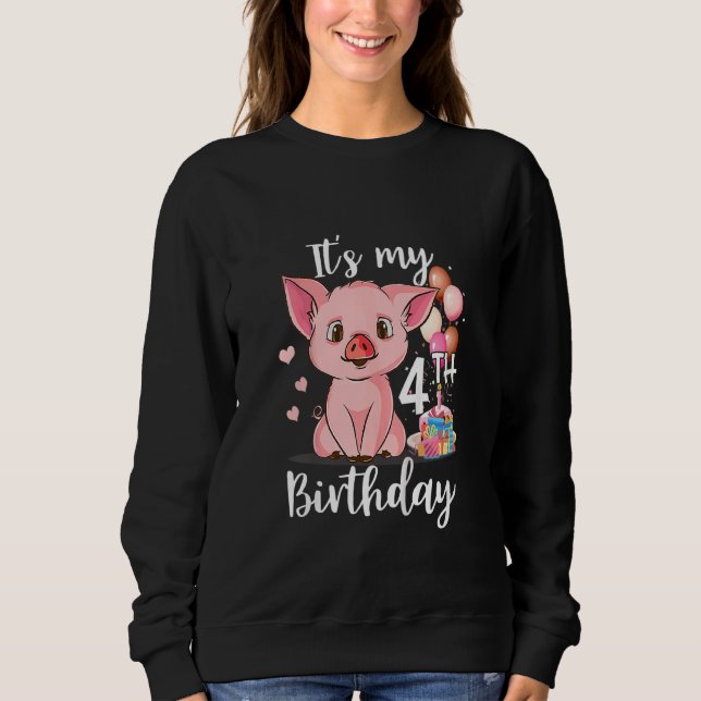 Barn Det är min 4e födelsedagen Cute Grisar för fl T Shirt (Framsida)
