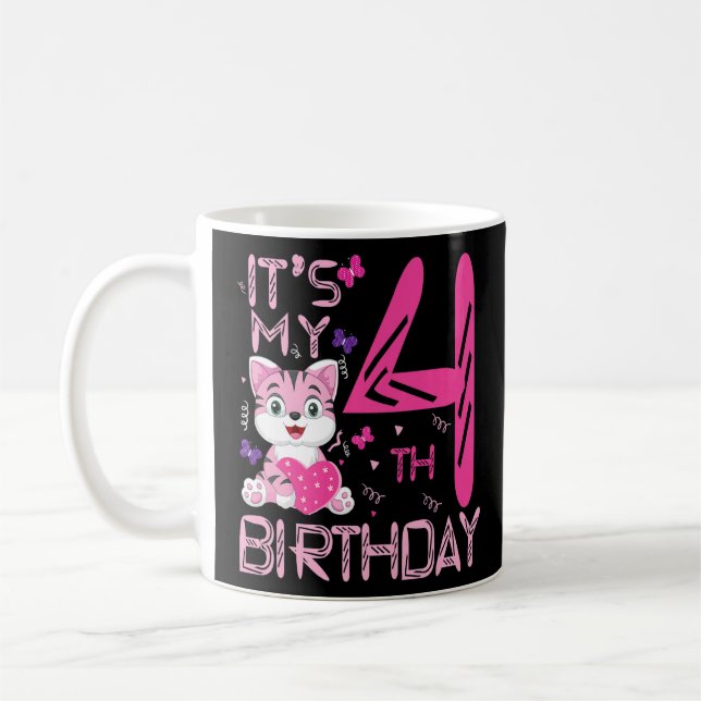 Barn det är min 4e födelsedagen i den 4 år gamla s kaffemugg (Vänster)