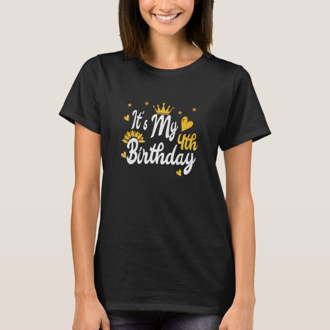 Barn Det är min 4e födelsedagen T-shirt - Grattis  (Framsida)