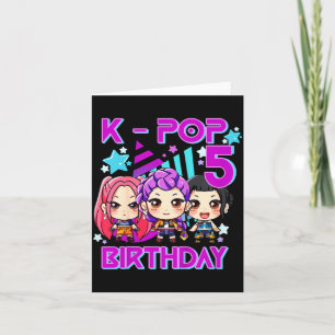 Barn Det är min 5-årsdag Söt Chibi Kpop Rolig Kort