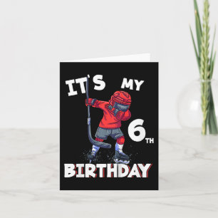Barn Det är min 6e födelsedag 6 år gammal isjockey Kort