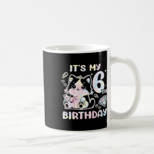 Barn Det är min 6e-födelsedag, sex år gammal katt Kaffemugg