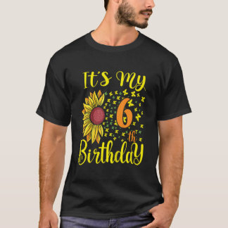Barn Det är min 6e-födelsedagssolros 6 år gammal b T Shirt