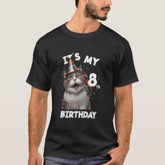 Barn Det är min 8-årsdag 8-årig katt födelsedag T Shirt